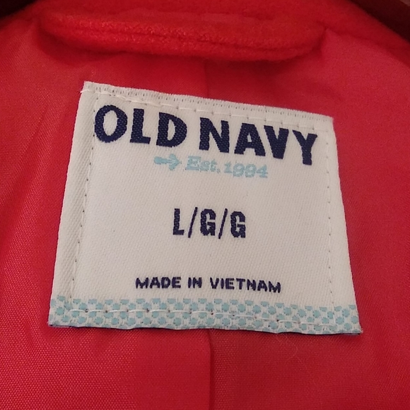 Pea coat Bright Orange w/ Crest Gold Buttons - Picture 3 of 3